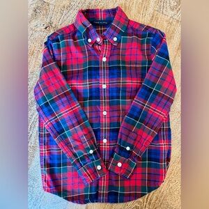 Janie and Jack Boys Red Plaid Button-Down Shirt-Worn Once for Christmas